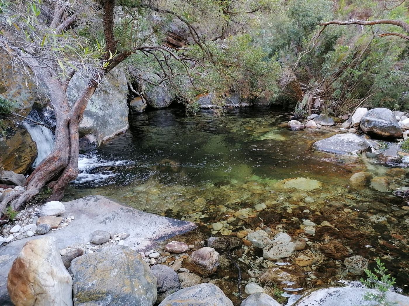 Another clear pool below a small waterfall